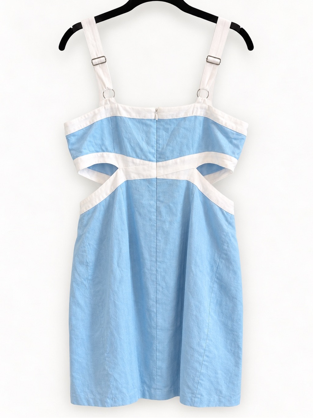 MINKPINK Sky Blue and White Cutout Mini Dress - Picture 4 of 5